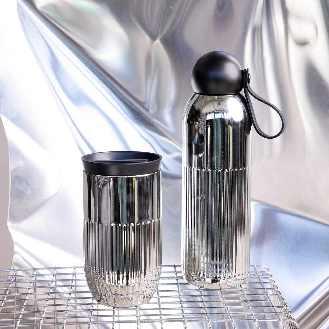 Tekla Stahlisolierflasche Chrom (recycelt) 500 ml Raingi