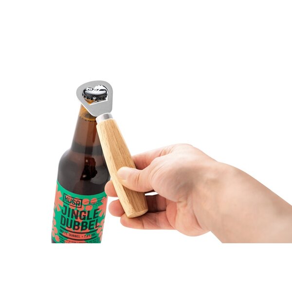 Flaschenöffner aus Metall, mit Holzgriff Jöriccep