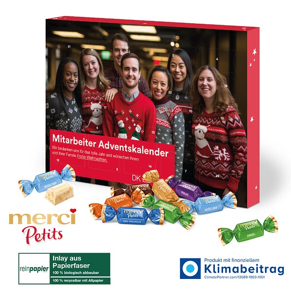 Adventskalender mit Merci Petits, Inlay aus Papierfaser