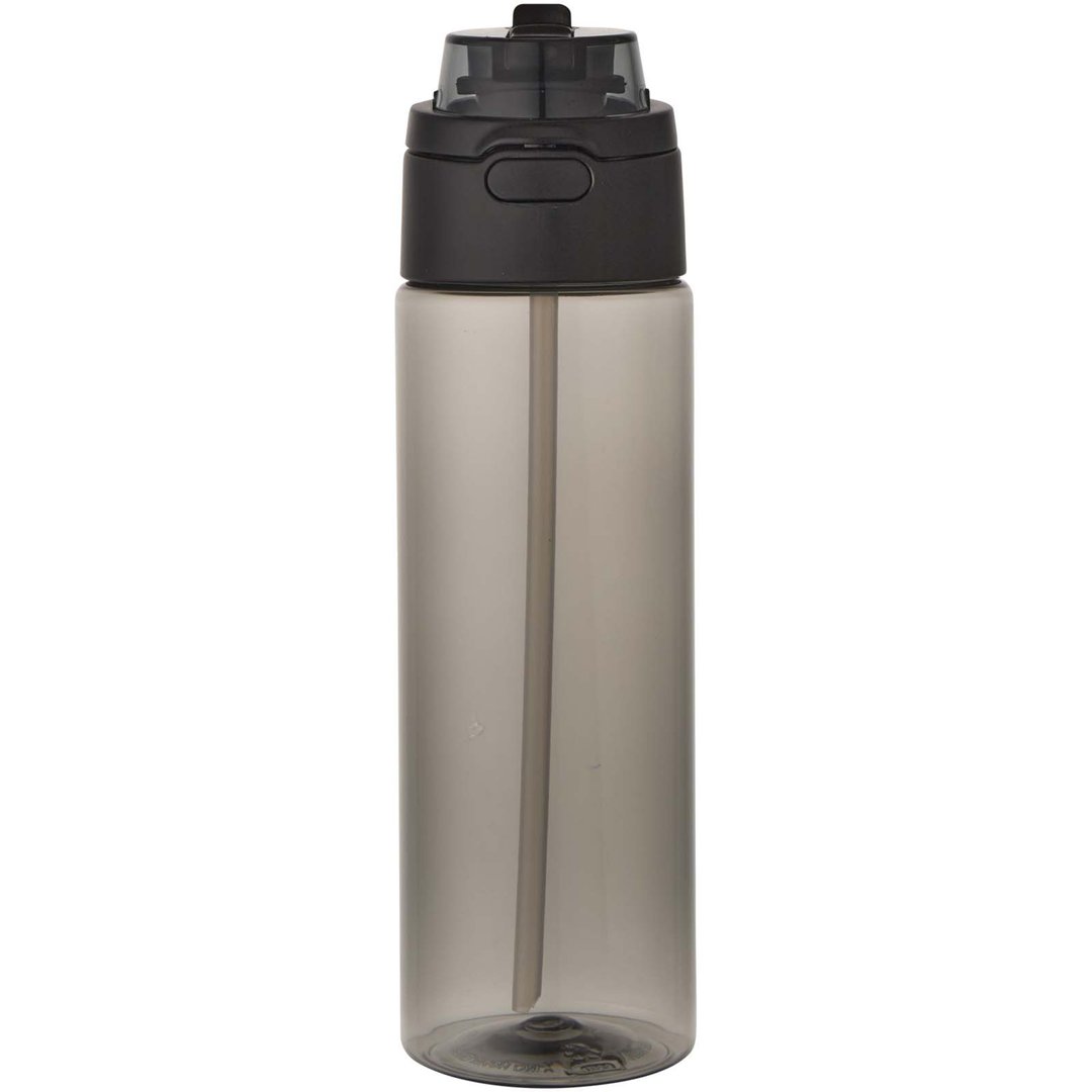 700 ml RCS Trinkflasche aus recyceltem Kunststoff mit Multifunktionsdeckel und Klappstrohhalm - Vreilga