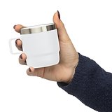Recycelter Edelstahl-Becher mit doppelter Wand (180 ml) Mengi