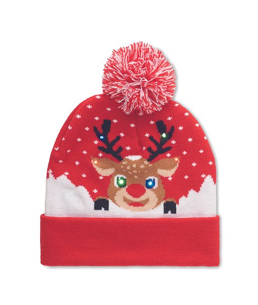 Weihnachtliche Strickmütze LED Benestel