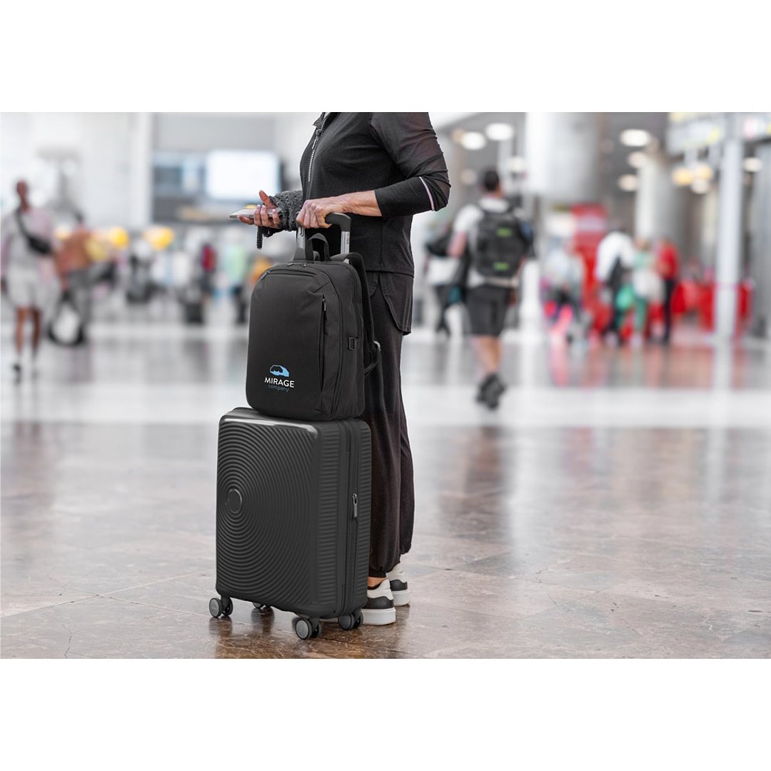 Reiserucksack mit komplett öffnendem Fach aus recyceltem 300D Polyester, 16" Lurica