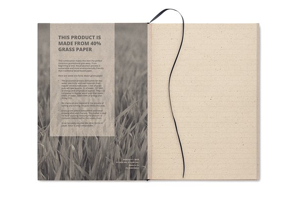 DIN A5 Notizbuch Graspapier Urein