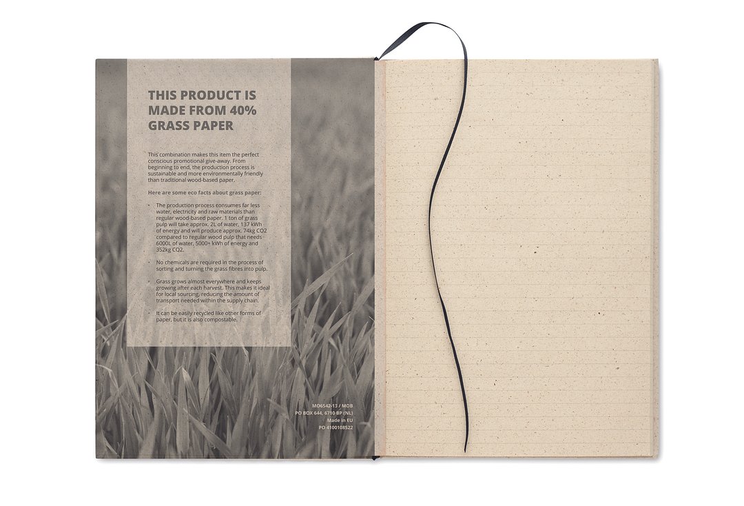 DIN A5 Notizbuch Graspapier Urein