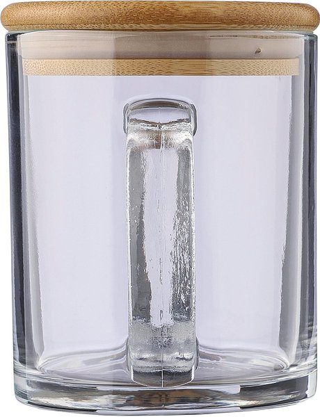 Trinkbecher Raza | Recyceltes Glas | Bambusdeckel | 300 ml