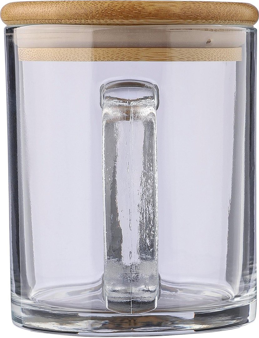 Trinkbecher Raza | Recyceltes Glas | Bambusdeckel | 300 ml