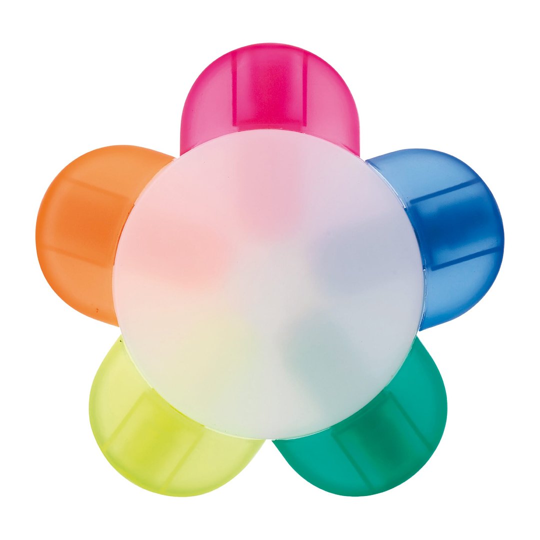 Textmarker Blume mit 5 Farben Köbik