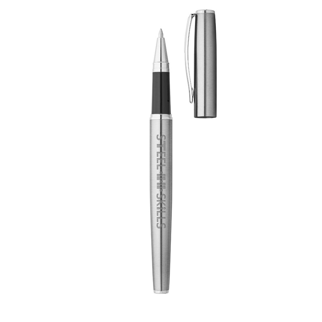 Roller- und Kugelschreiberset aus 53% recyceltem Edelstahl Lütholdin