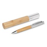 Metallkugelschreiber Bambus im Köcher Trini