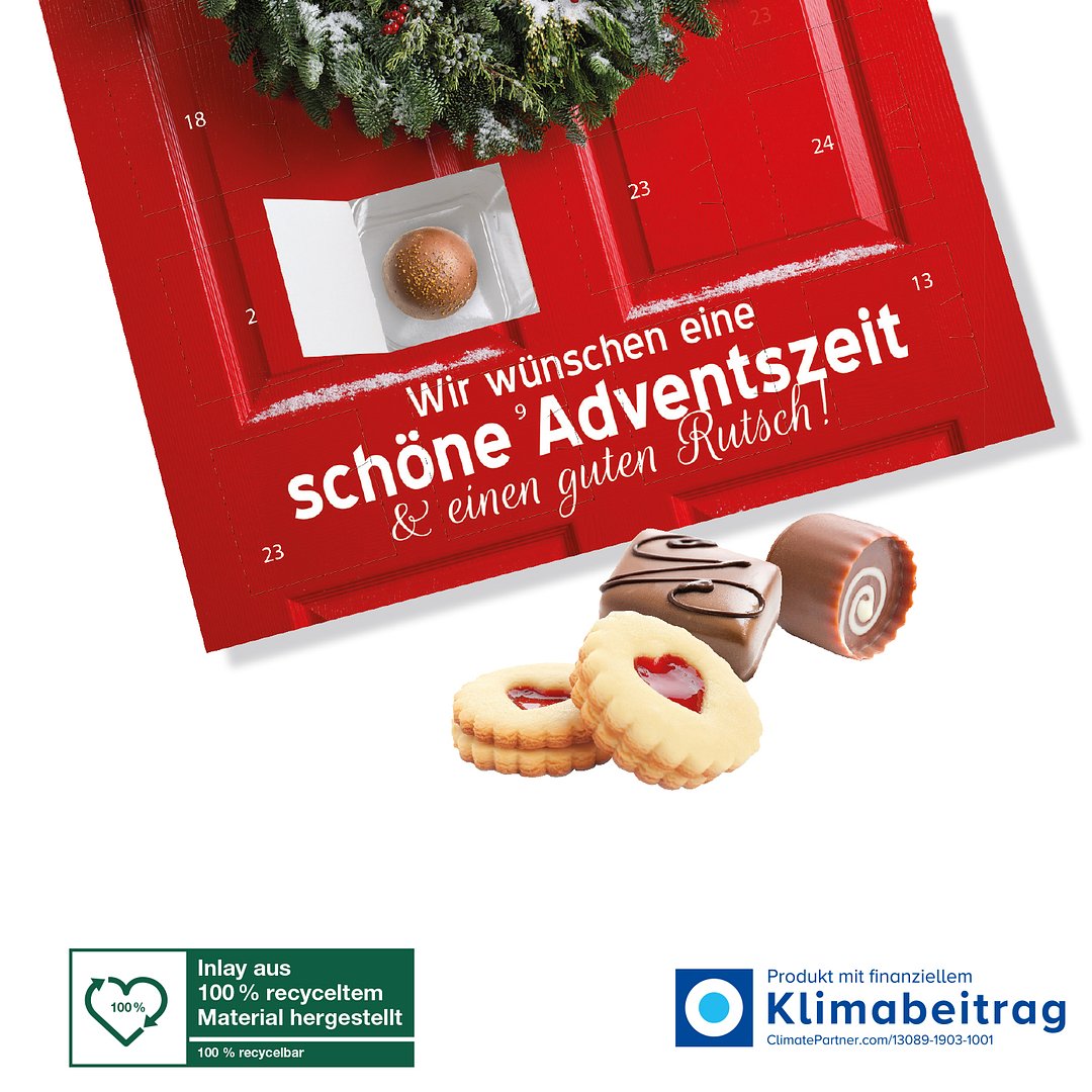 Adventskalender „Universal“, Inlay aus 100% recyceltem Material