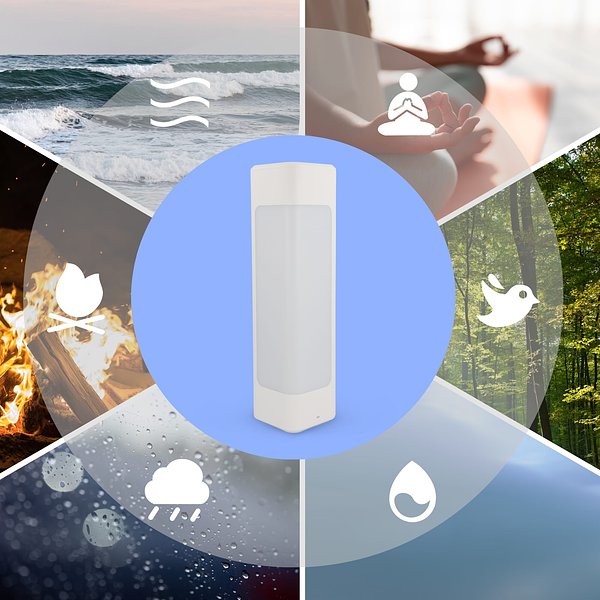 Aura White Noise Lautsprecher aus recyceltem Kunststoff Mareni