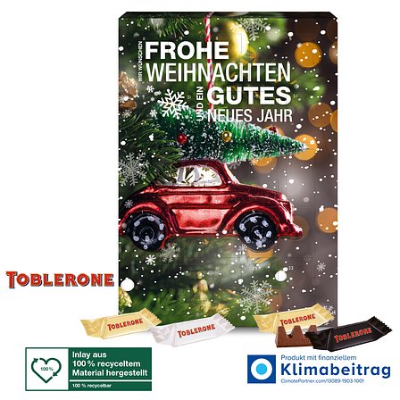 Adventskalender mit TOBLERONE, Inlay aus 100% recyceltem Material