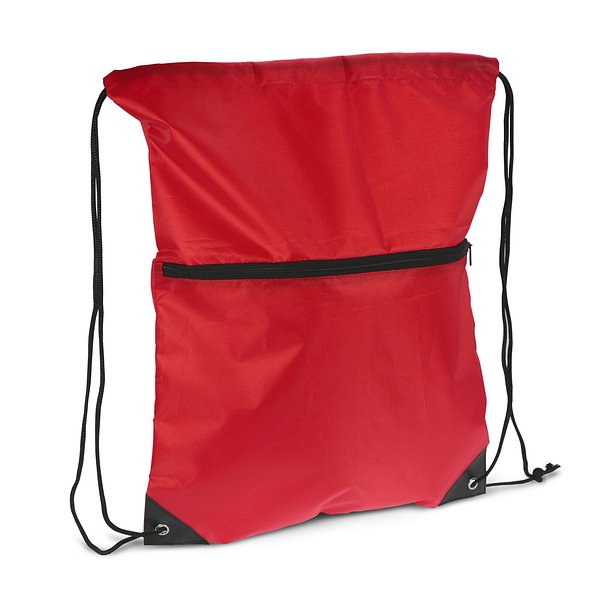 Kordelzugtasche 210T R-PET mit Reißverschluss Rueli