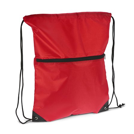 Kordelzugtasche 210T R-PET mit Reißverschluss Rueli