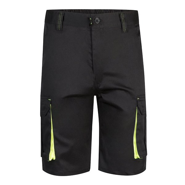 Zweifarbige Stretch-Bermudashorts mit mehreren Taschen (240 g/m²) aus Baumwolle (46 %), EME (38 %) und Polyester (16 %) Altie