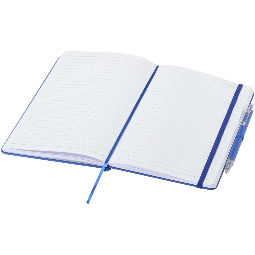 Set A5 Hardcover Notizbuch aus Recyclingpapier und einem Kugelschreiber - Andri