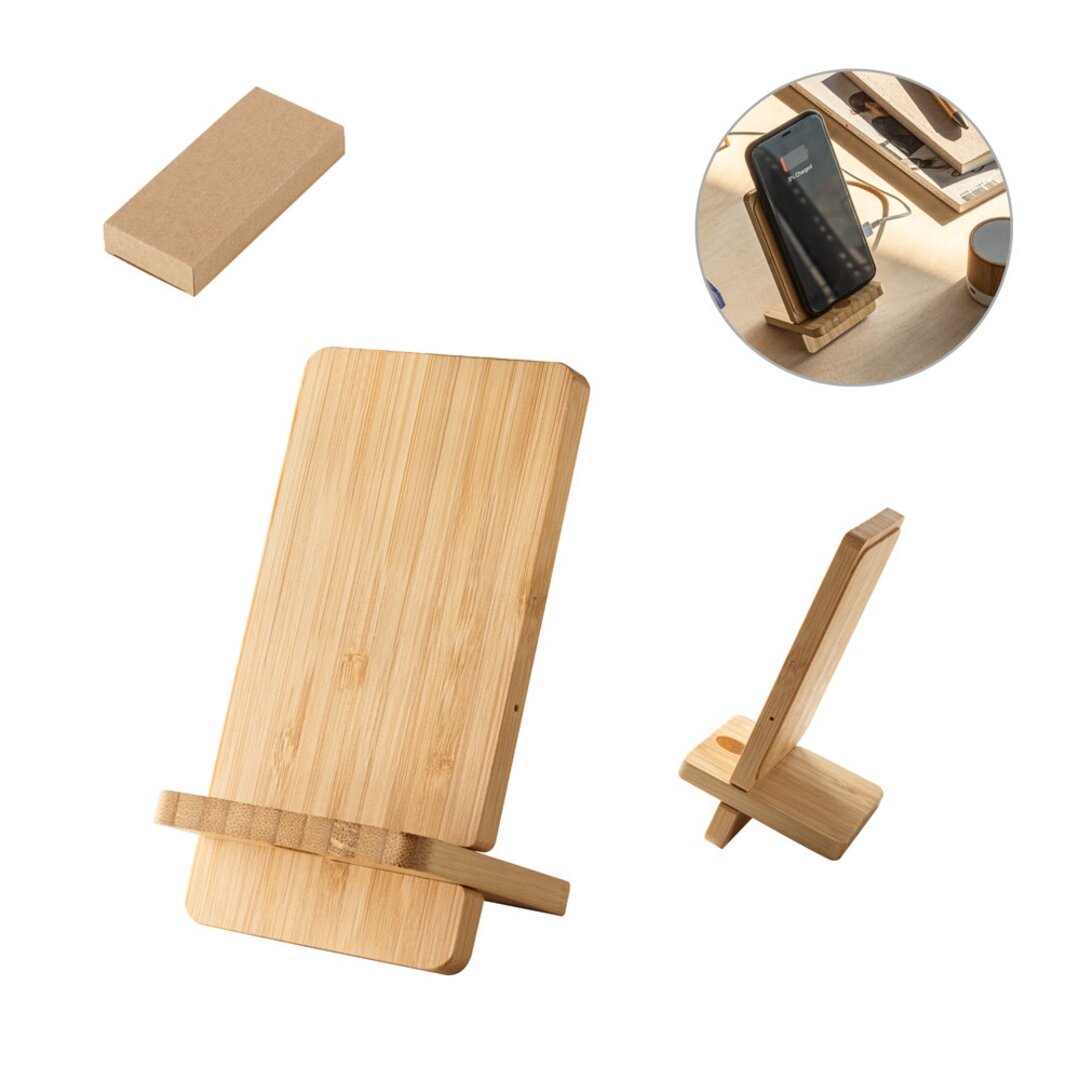 Kabelloses Ladegerät aus Bambus Loldinata