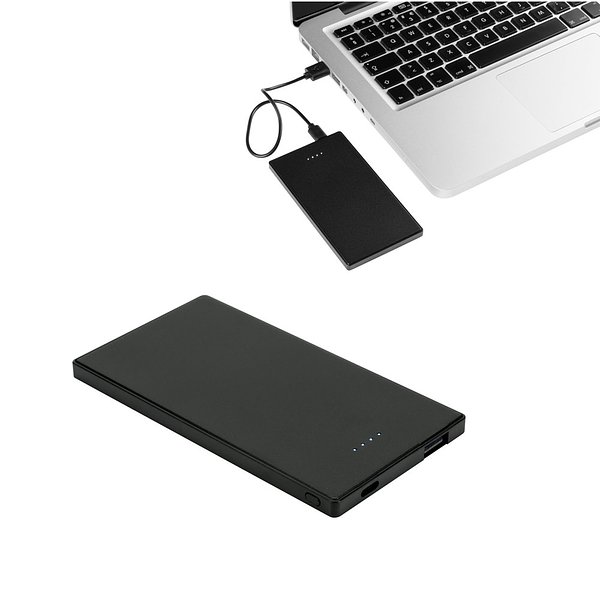 Powerbank Slim mit 5'000 mAh aus Edelstahl Razensepan