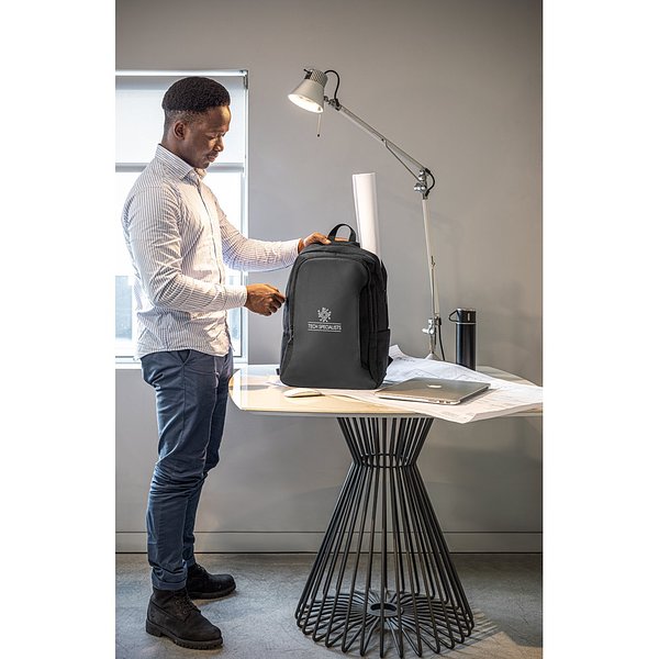 Laptop-Rucksack aus 600D, recyceltem Polyester, HD mit wasserabweisender Beschichtung und Innenfutter aus 900D recyceltem Polyester 17.3“ Corlieria