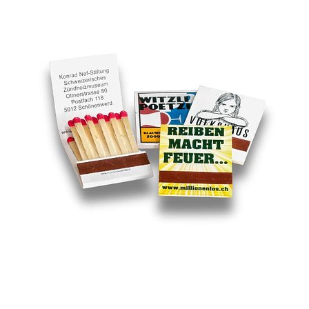 Zündhölzer Briefchen bedruckt