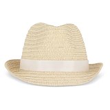 Pflanzlicher Strohhut mit farbigem Band Betonnel