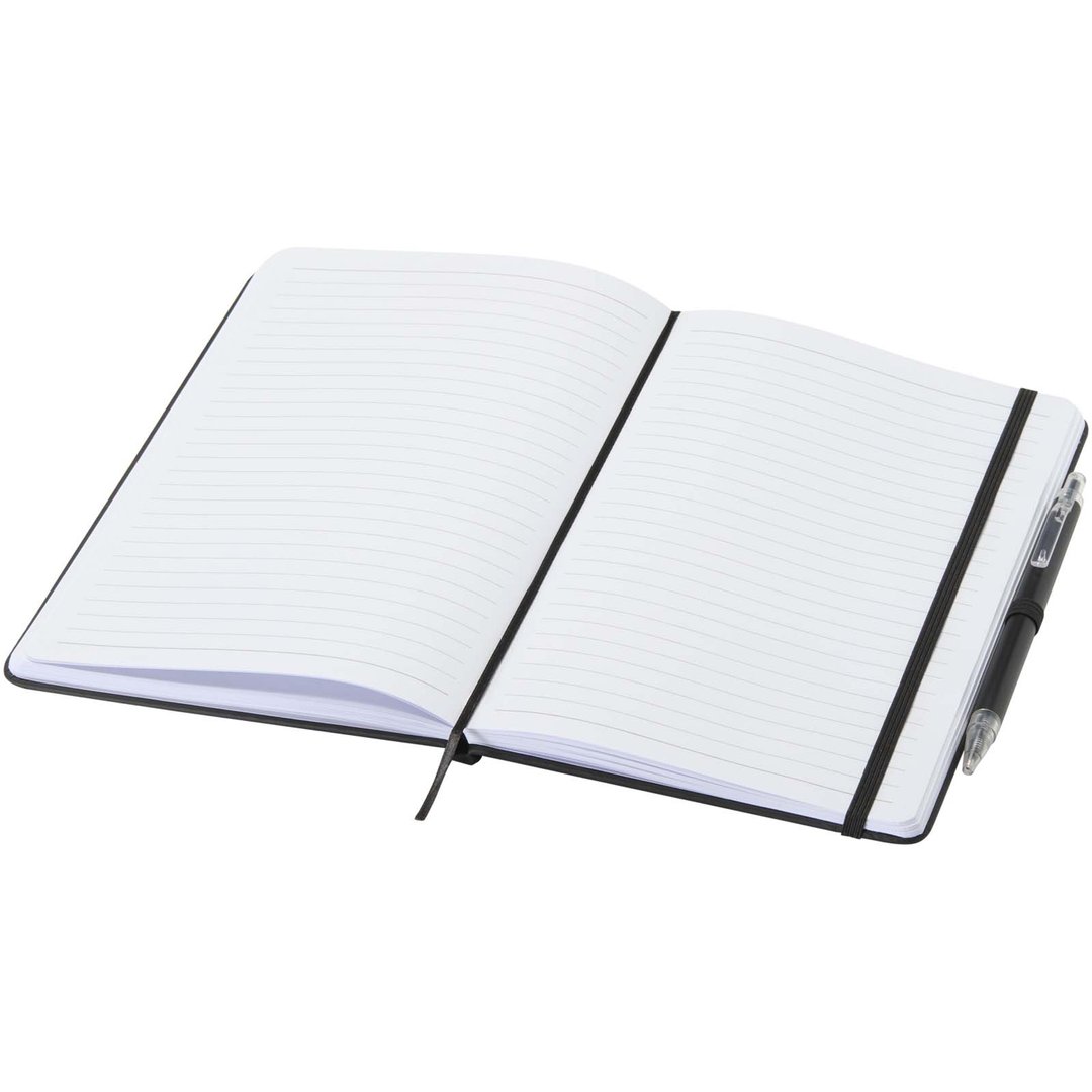 Set A5 Hardcover Notizbuch aus Recyclingpapier und einem Kugelschreiber - Andri