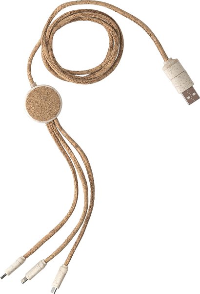 Ladekabel Utzas | Kork | 4-in-1 | 1,20 m
