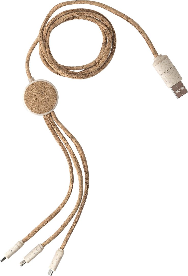 Ladekabel Utzas | Kork | 4-in-1 | 1,20 m