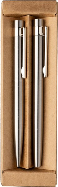 Schreibset Natie | Recycelter Edelstahl | Drehkugelschreiber und Rollerball
