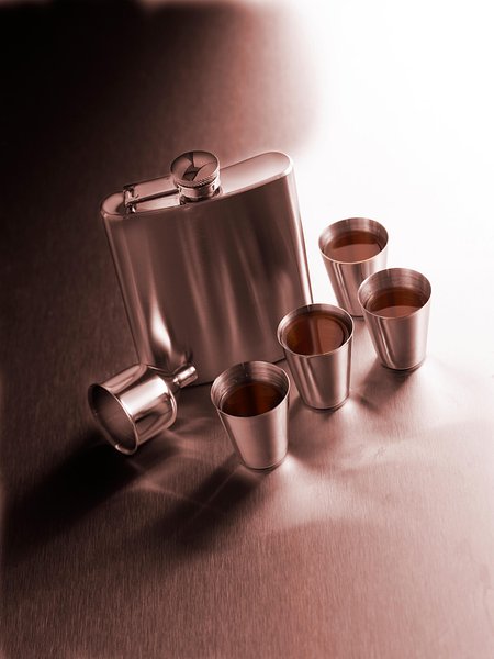 Flachmannset Fadrix | Edelstahl 304 | 220 ml | 4 Becher
