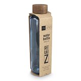 Recycelte Glaswasserflasche ReuuZ mit Holzverschluss 650 ml Frileel