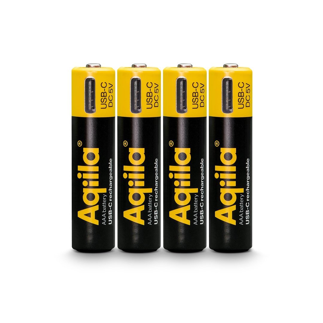 Wiederaufladbare USB-C-Batterien AAA 600 mAh, 4er-Pack Bendritla