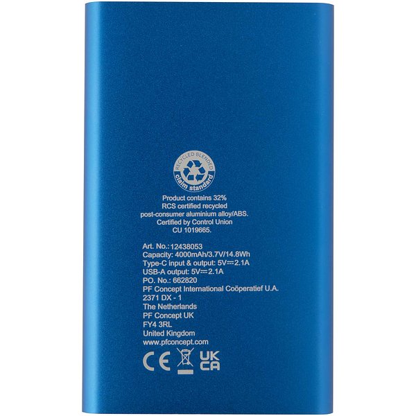 4000 mAh Type-C Powerbank aus recyceltem Aluminium - Mirg