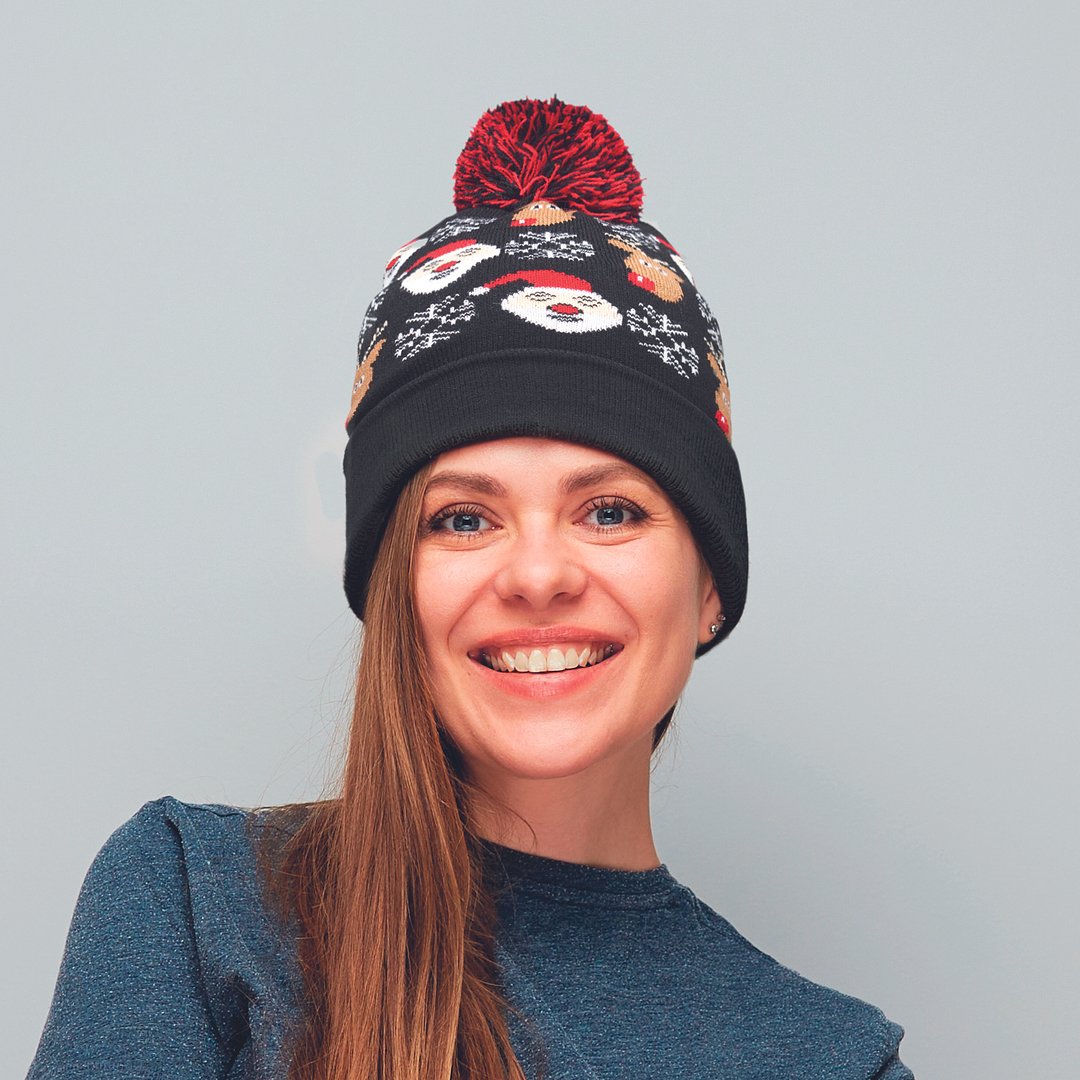 Weihnachtliche Strickmütze Tria