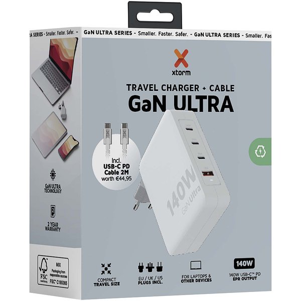 XVC2140 GaN Ultra 140 W Reiseladegerät mit 240 W USB-C PD-Kabel - Betinas