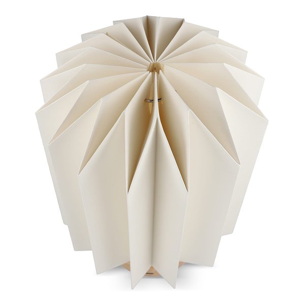 faltbare Papier-LED-Lampe Eos auf Holzsockel, 25cm (Briefkastengröße) Chlannana