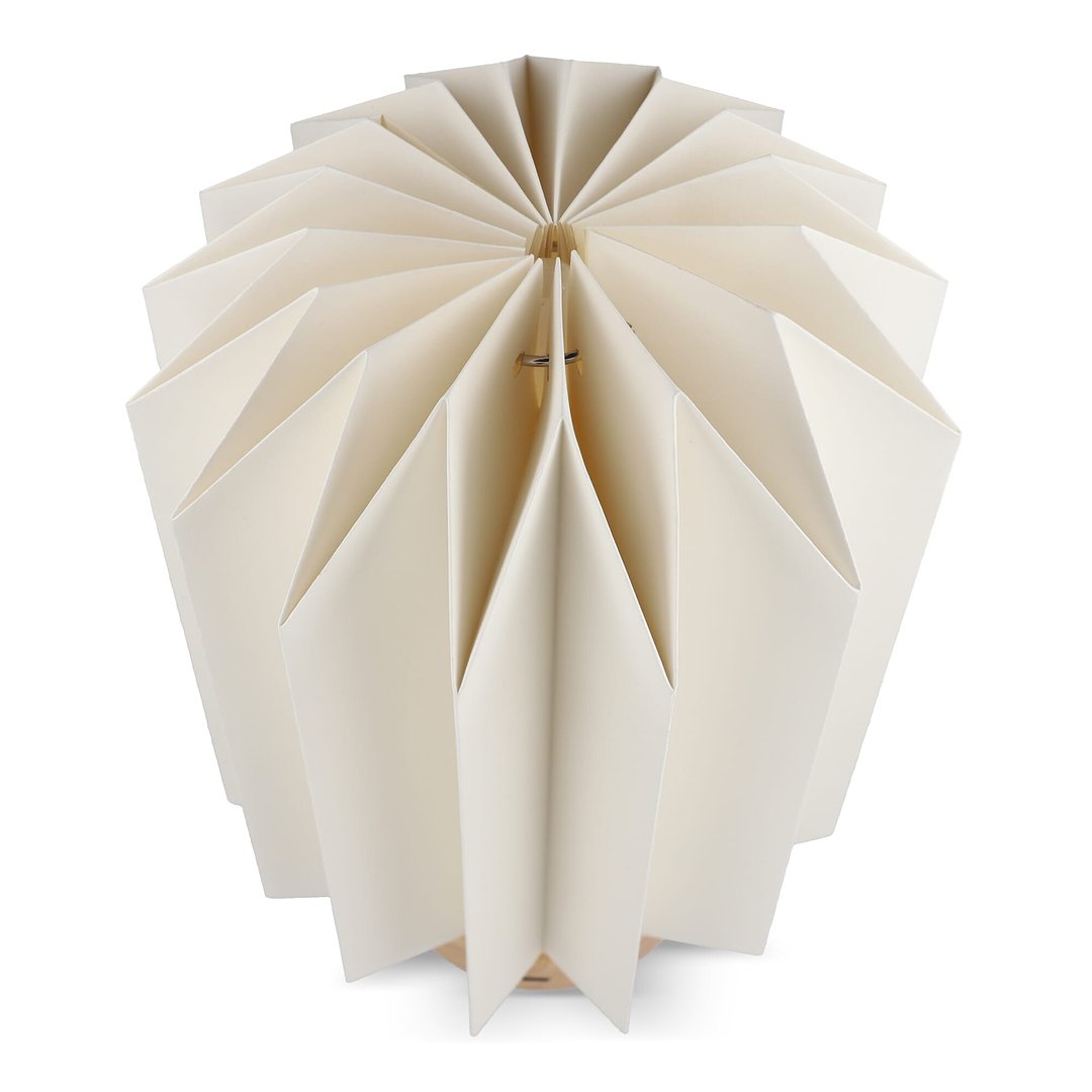 faltbare Papier-LED-Lampe Eos auf Holzsockel, 25cm (Briefkastengröße) Chlannana