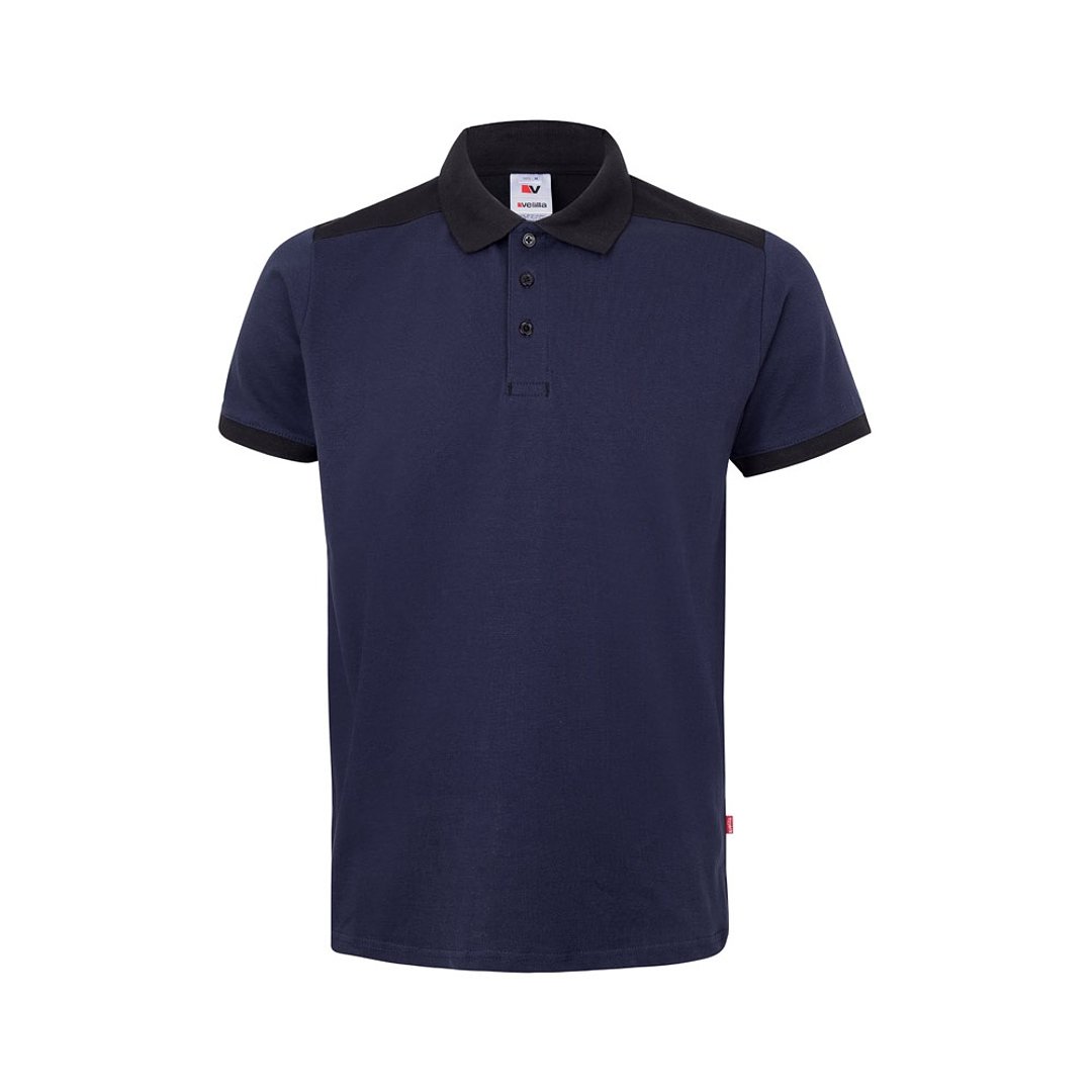 Zweifarbiges Stretch-Piqué-Poloshirt (200 g/m²) mit kurzen Ärmeln, aus Polyester (96 %) und Elastan (4 %) Duricalie