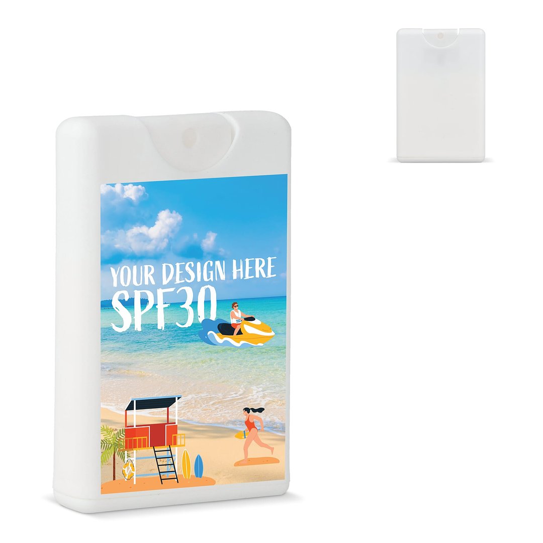 Kreditkarten-Sonnenschutzspray SPF30 aus recyceltem Material Walbri