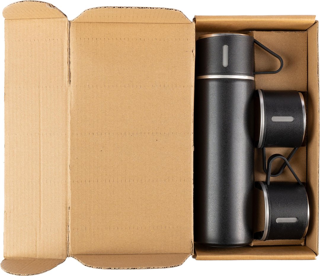 Thermosflaschen-Set Badrs | Edelstahl | 420 ml + 2 Becher