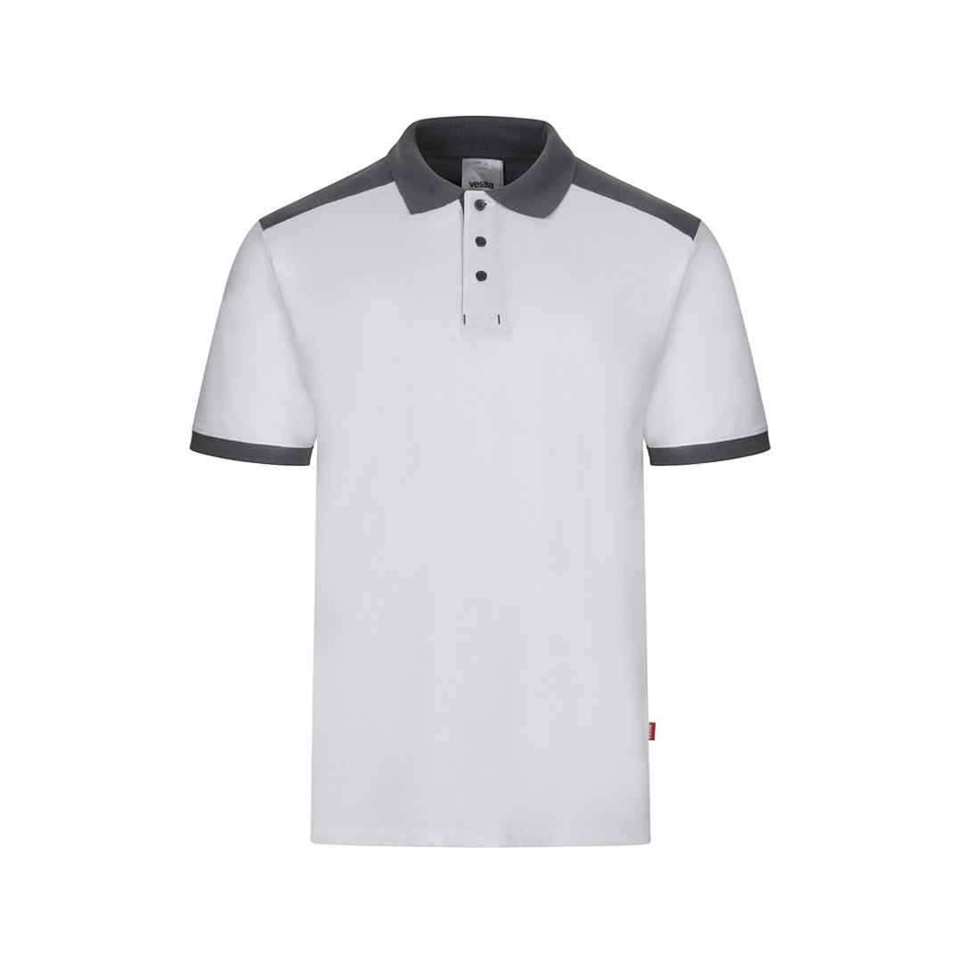 Zweifarbiges Stretch-Piqué-Poloshirt (200 g/m²) mit kurzen Ärmeln, aus Polyester (96 %) und Elastan (4 %) Duricalie
