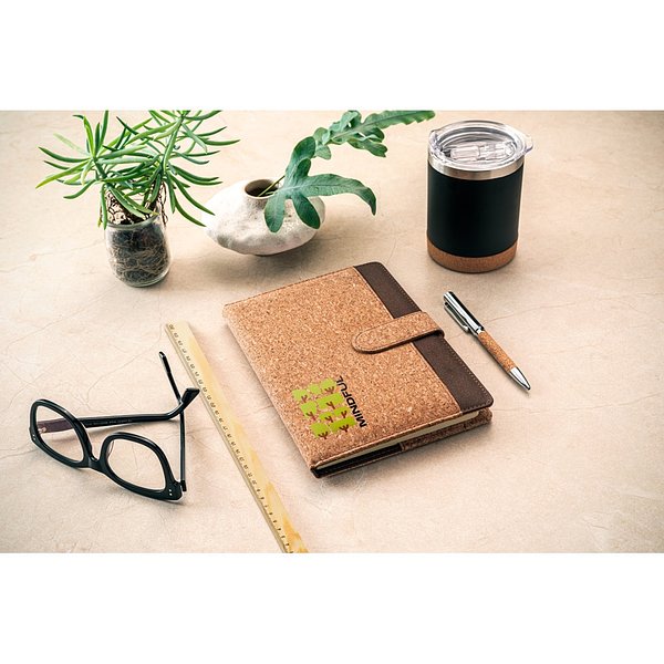 Mappe A5 aus Kork und recyceltem Polyester (100 % rPET) mit abnehmbarem Notizblock Uorinatht