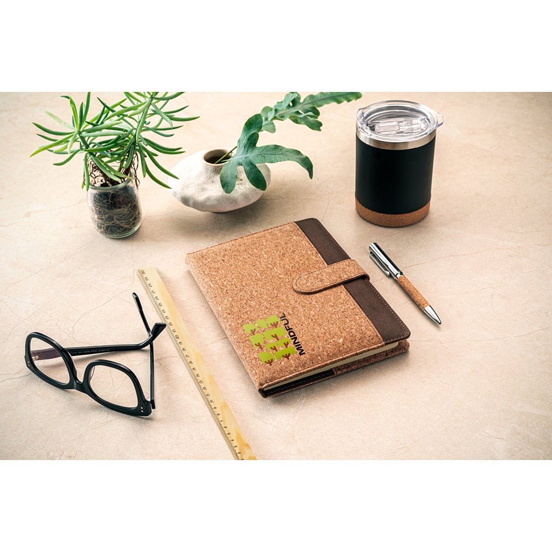 Mappe A5 aus Kork und recyceltem Polyester (100 % rPET) mit abnehmbarem Notizblock Uorinatht