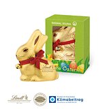 Werbekartonage „Lindt Goldhase“ 100 g auf Graspapier