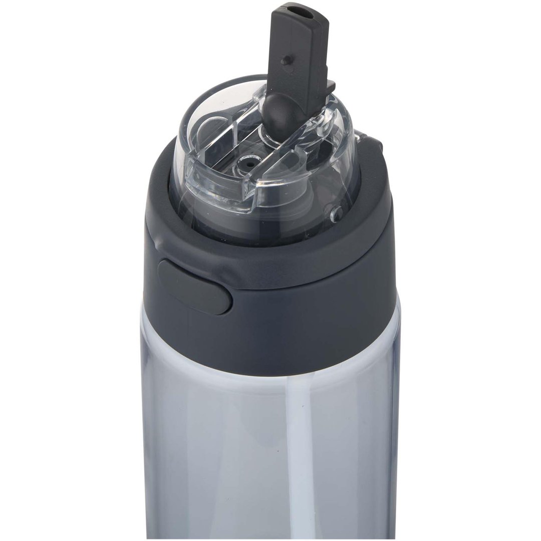 700 ml RCS Trinkflasche aus recyceltem Kunststoff mit Multifunktionsdeckel und Klappstrohhalm - Vreilga