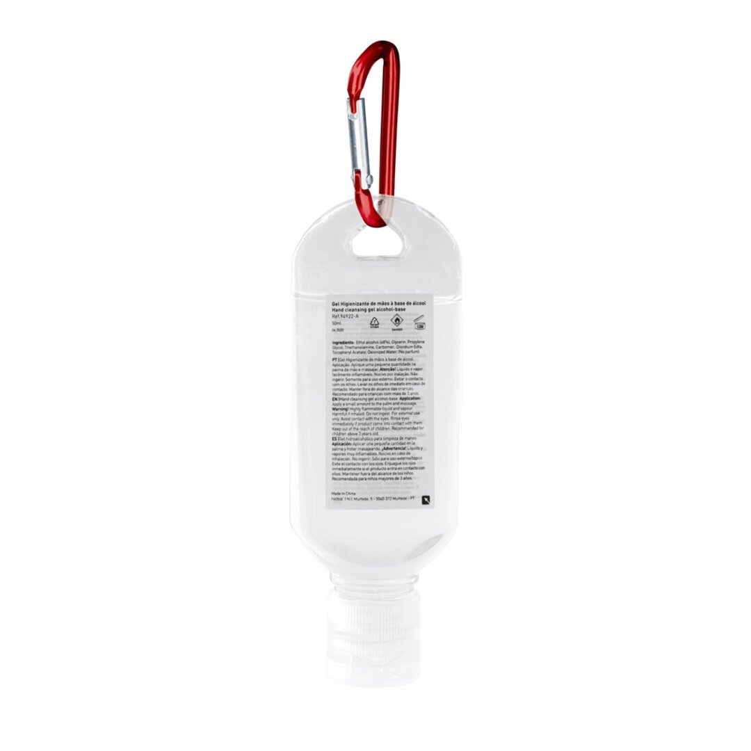 Handreinigungsgel 50ml mit Karabiner Ansel