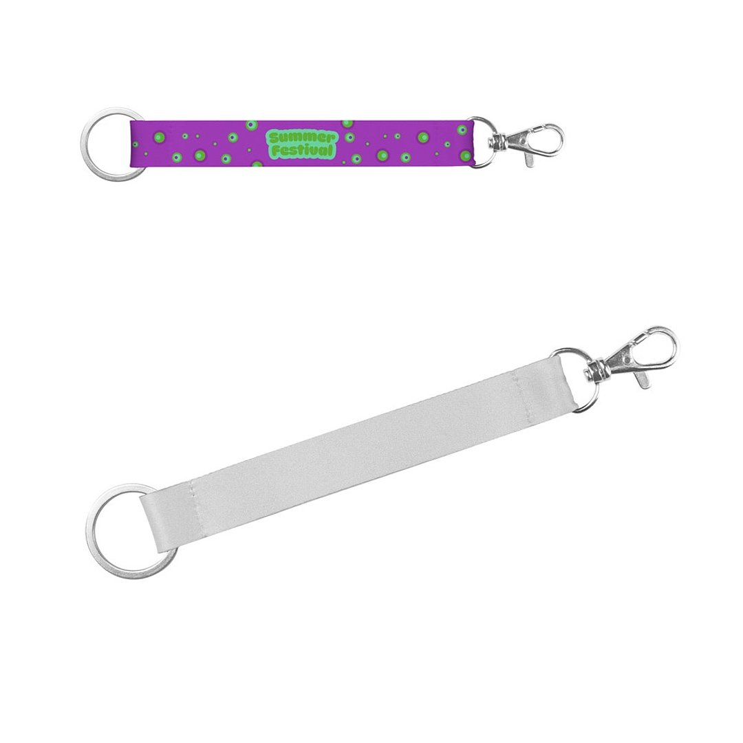 Kurzes Lanyard aus Polyester mit Ring und Karabiner, geeignet für Sublimation Nolferi