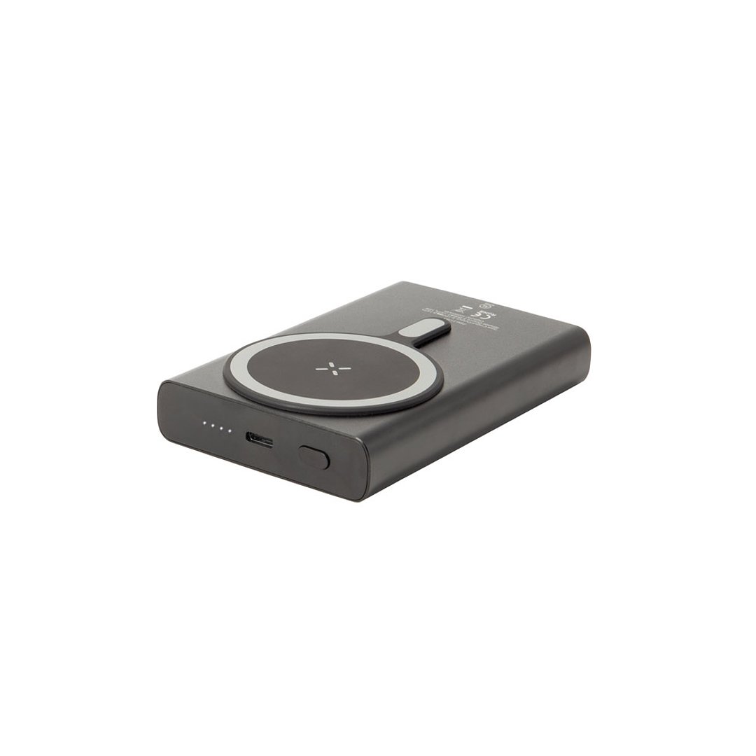 Magnetische Powerbank mit Schnellladefunktion aus recyceltem Aluminium und recyceltem PET, 10'000 mAh Aningin