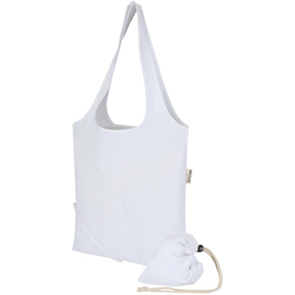 Blend 140 g/m², GRS-zertifizierte, faltbare Baumwoll Tragetasche, 7 l - Grin